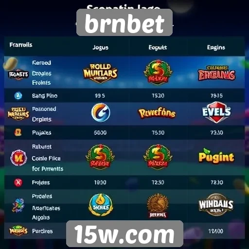 Comparativo de jogos oferecidos pela brnbet